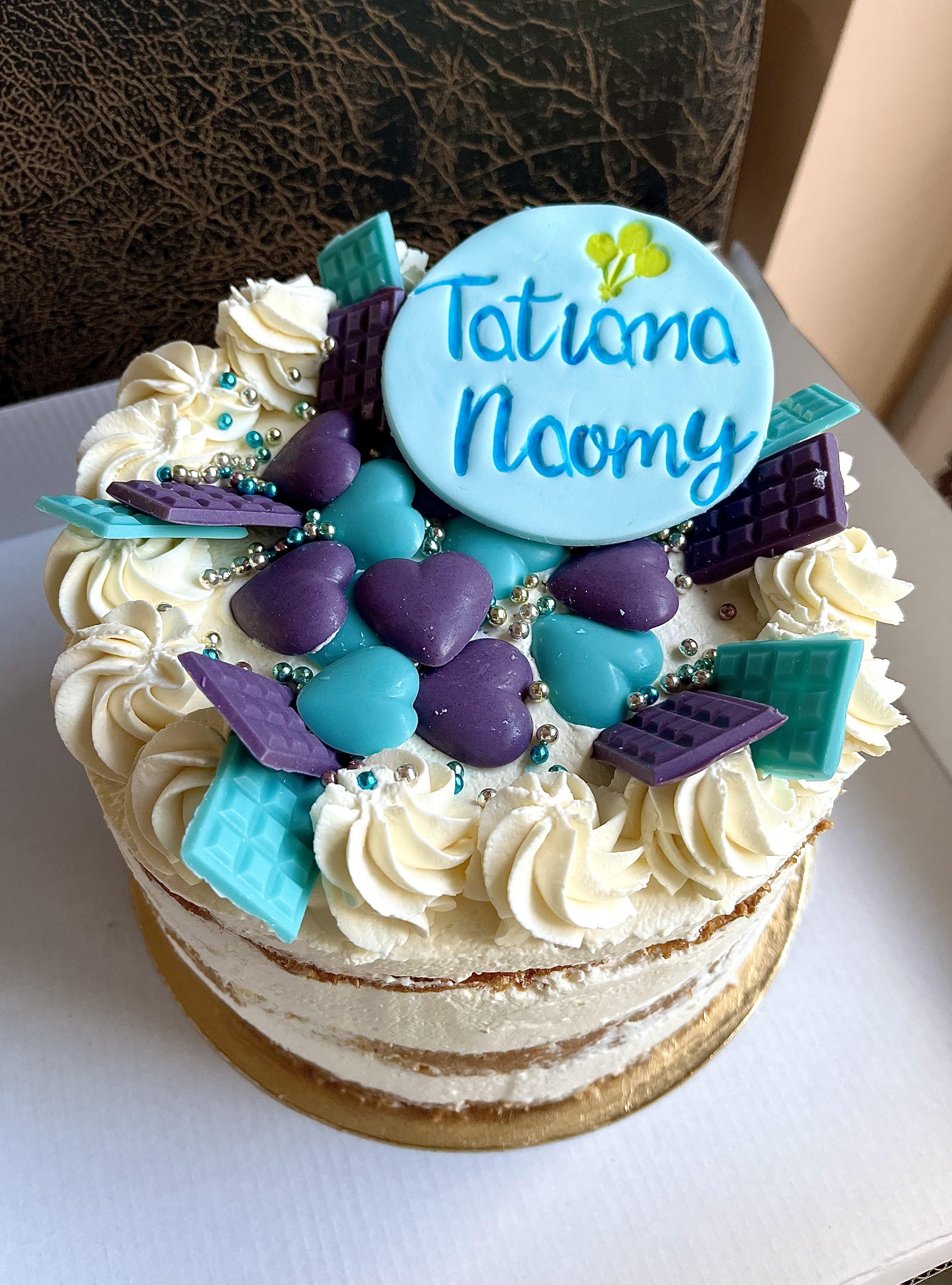 Image de Naked cake mauve et bleu 💜🩵
